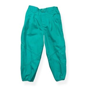 Vintage 1990s Kids Boys Teal Elastic Waist Joggers Pants with Stitch Detail